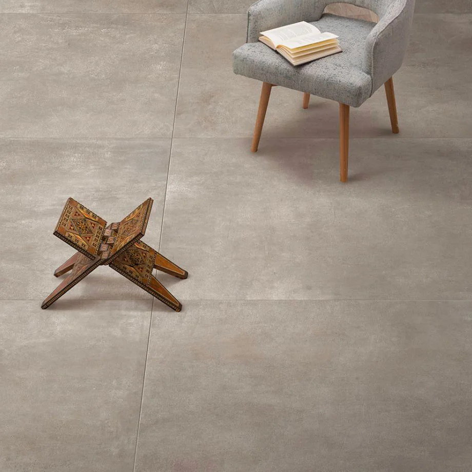 Carrelage sol et mur aspect béton Vie tortora mat 30x60 cm
