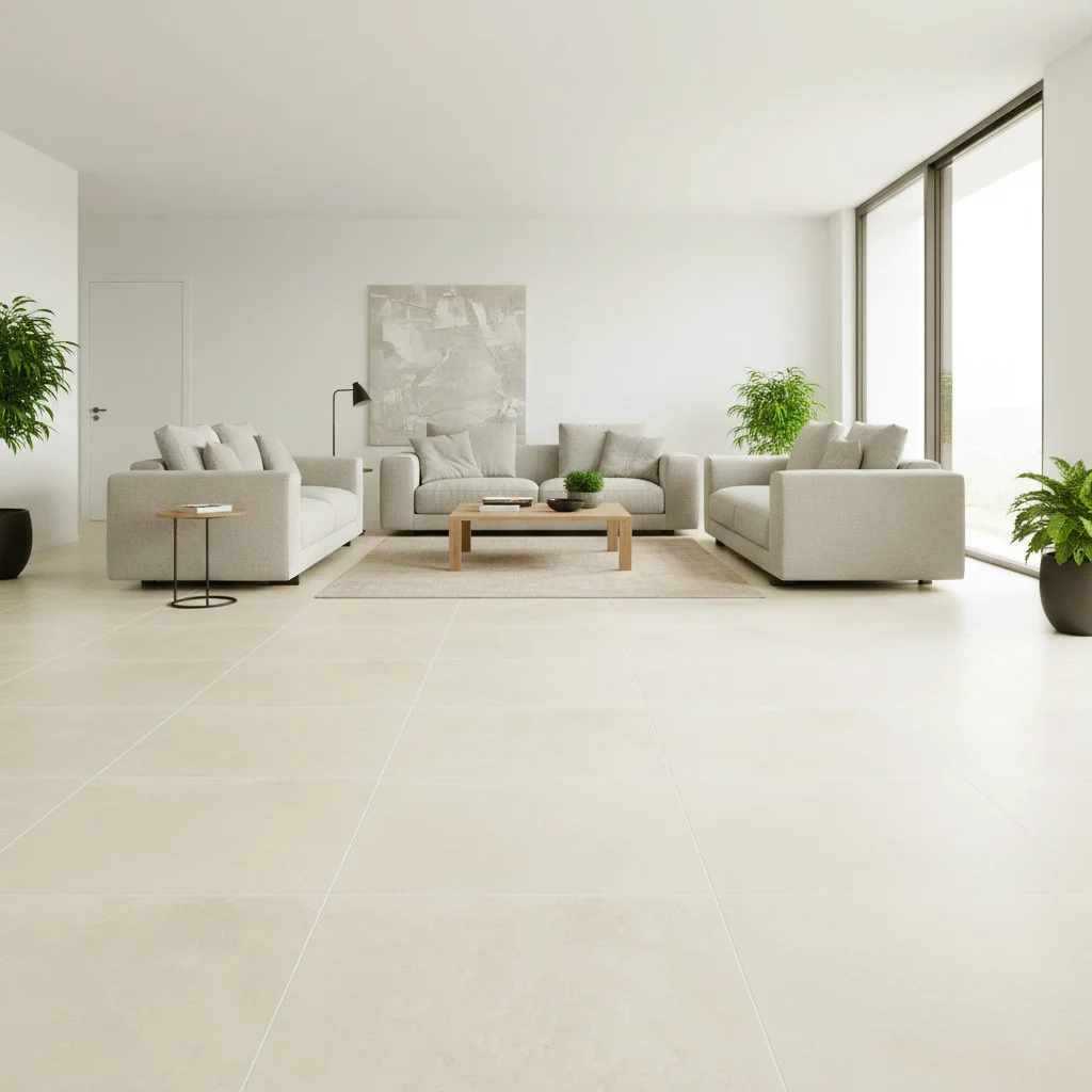 Carrelage sol-mur intérieur aspect béton Sonder mink mat 100x100 cm