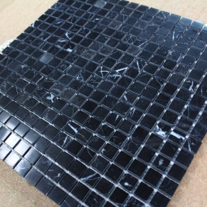 Mosaïque mur Marbre Poli Marquina Noir