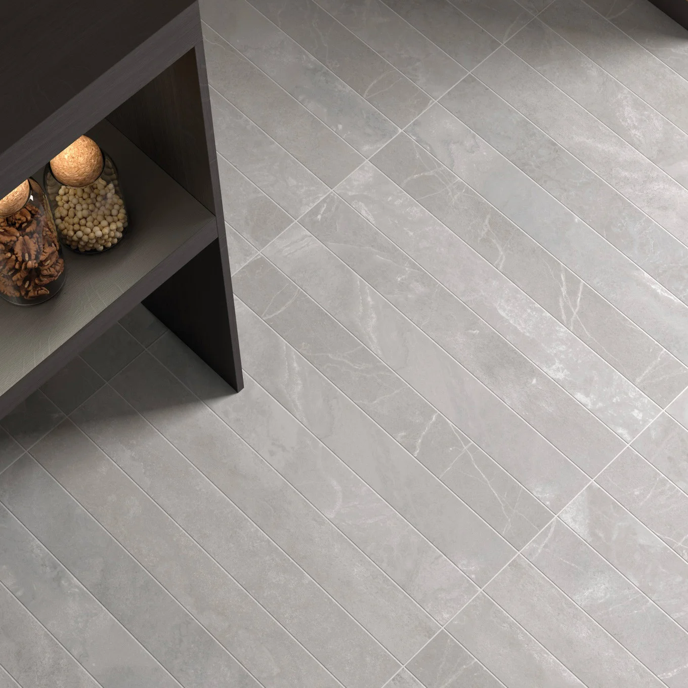 Carrelage intérieur sol et mur aspect marbre Marmoris grey mat 7,5x60 cm