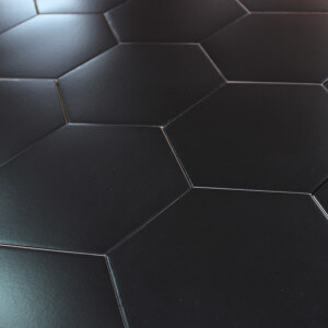 Carrelage hexagonal sol et mur Pattern Noir