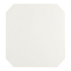 Carrelage sol et mur octogonal blanc et noir à cabochon Eight White 20x20 cm mat
