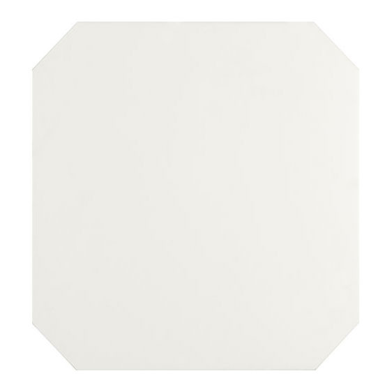 Carrelage sol et mur octogonal blanc et noir à cabochon Eight White 20x20 cm mat