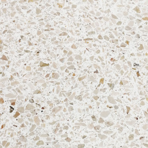 Carrelage sol et mur Terrazzo marbre naturel blanc beige et marron 60x60 cm adouci rectifié (BA025)