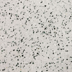 Carrelage sol et mur Terrazzo marbre naturel blanc gris noir et vert Lime 40x40 cm adouci rectifié