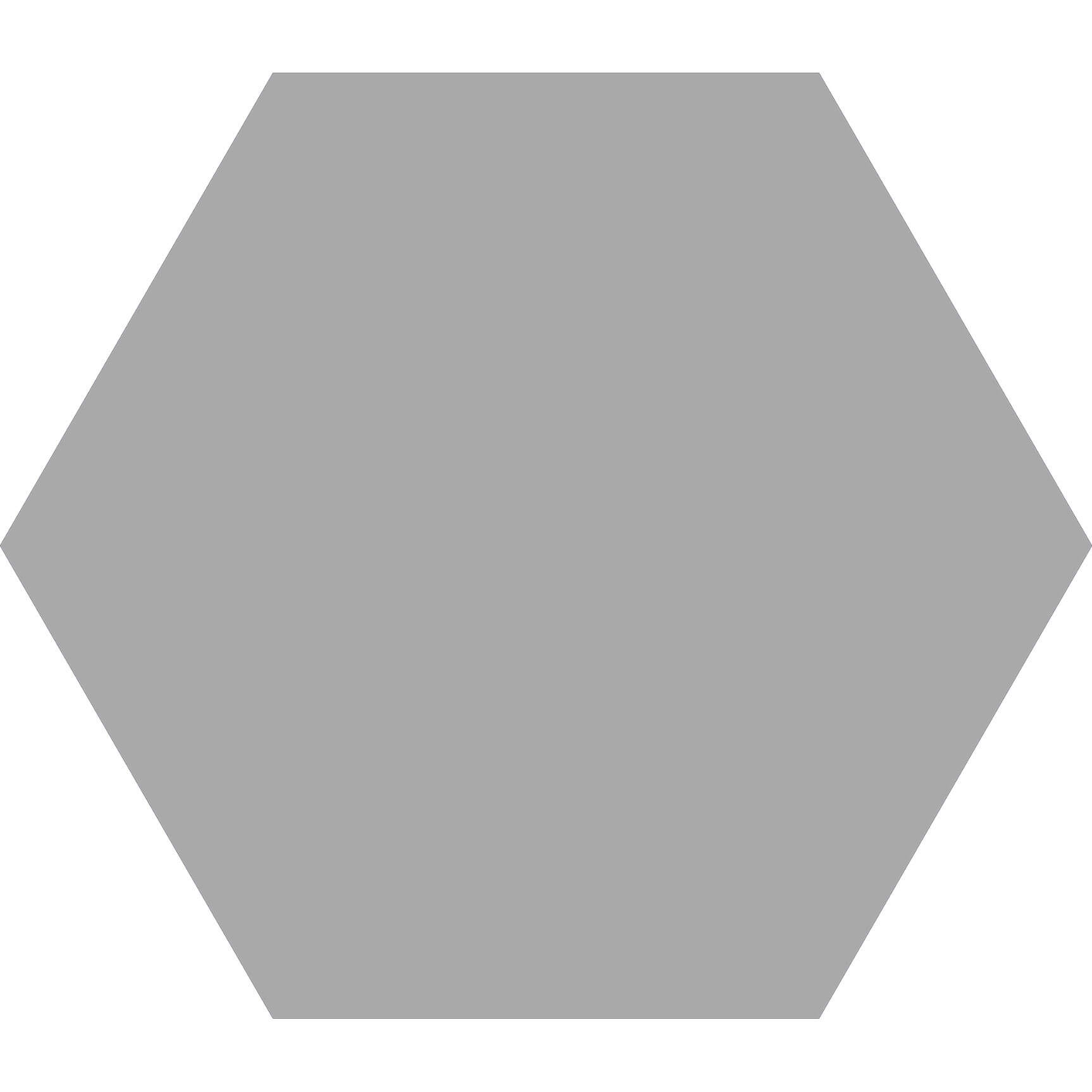 Carrelage hexagonal sol et mur Element Gris Acero mat aspect tomette 23x27 cm