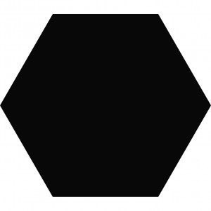 Carrelage hexagonal sol et mur Element Noir mat aspect tomette 23x27 cm