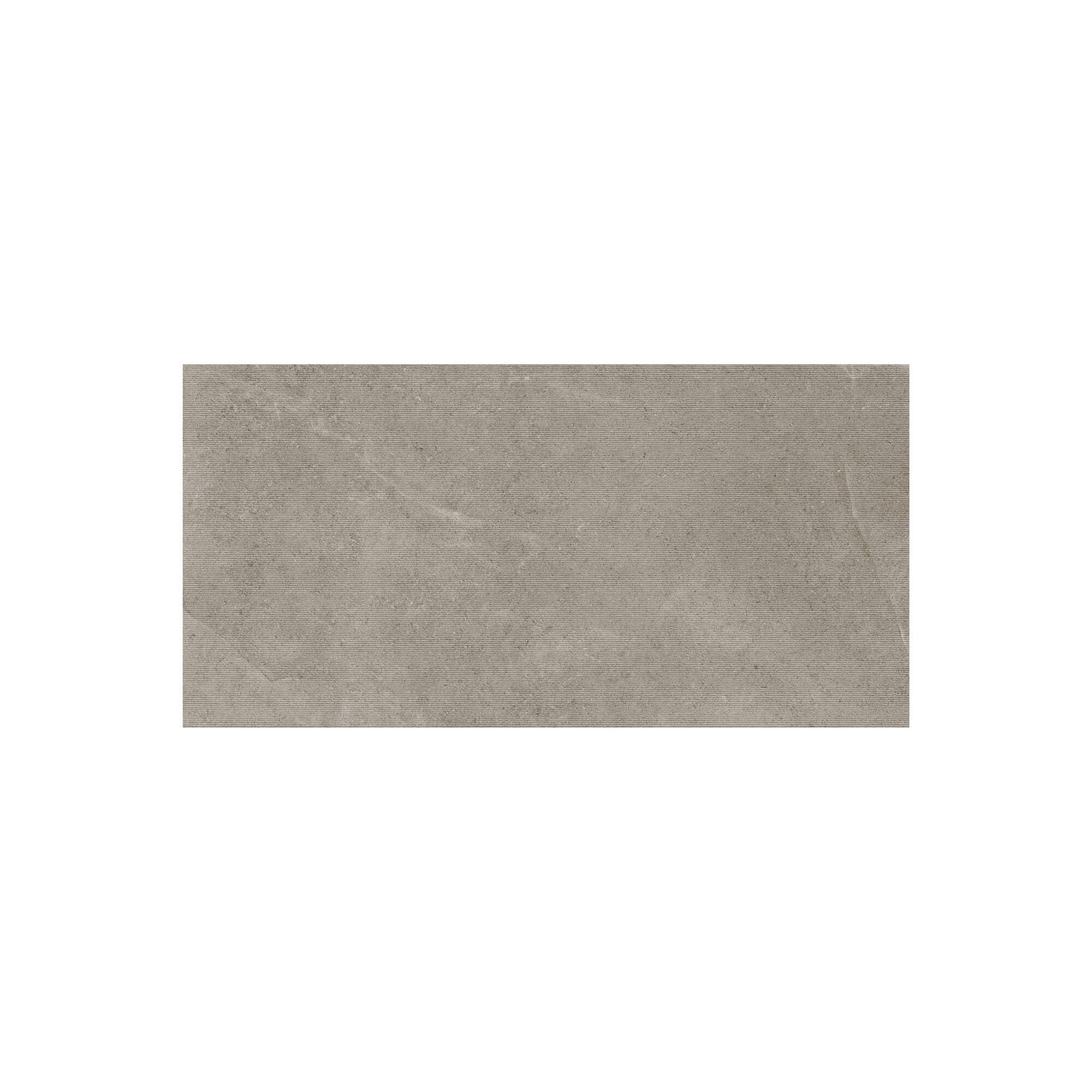 Carrelage sol et mur antidérapant aspect pierre taupe Leccese Tortora Cesellata 60x120 cm rectifié