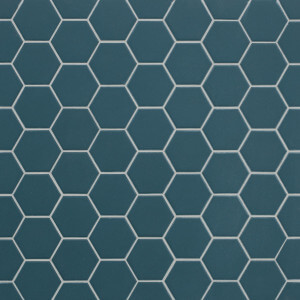 Mosaïque sol et mur Hexagonale bleu Ocean Wave mat 30x30 cm