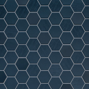 Mosaïque mix sol et mur Hexagonale bleu Deep Navy 30x30 cm