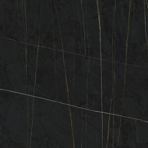 Carrelage sol et mur aspect marbre noir Sahara mat 120x120 cm rectifié