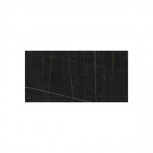 Carrelage sol et mur aspect marbre noir Sahara mat 60x120 cm rectifié