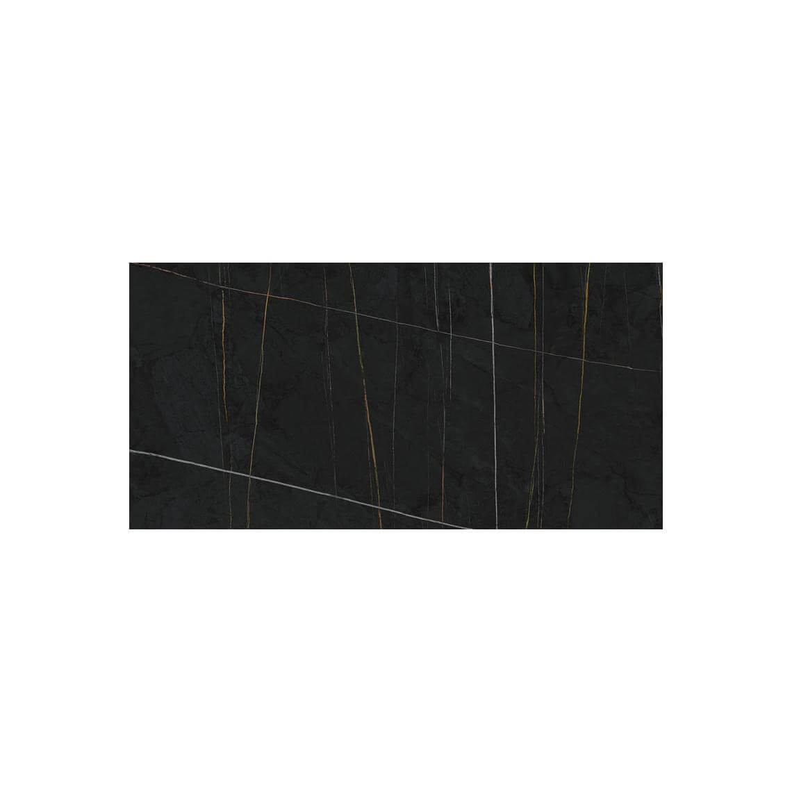 Carrelage sol et mur aspect marbre noir Sahara mat 60x120 cm rectifié