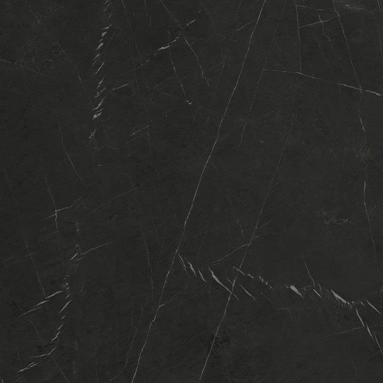 Carrelage sol et mur poli aspect marbre noir Marquina 120x120 cm rectifié