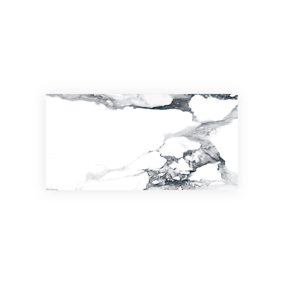 Carrelage sol et mur poli aspect marbre blanc Crash Blanco 60x120 cm rectifié