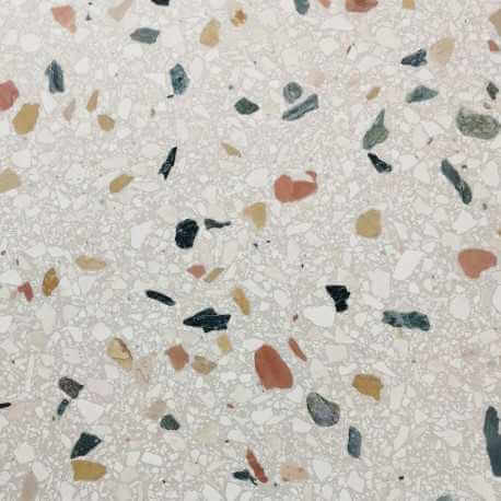 Carrelage sol et mur Terrazzo marbre Moka beige multicolore 60x60 cm adouci rectifié