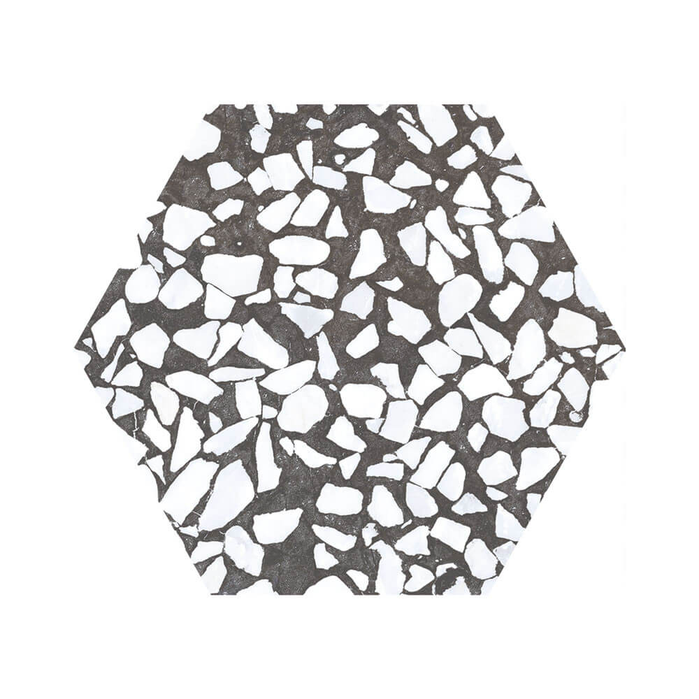 Carrelage aspect Terrazzo Riazza Hex Gray Mat 23,2x26,7 cm
