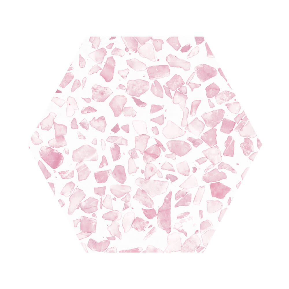 Carrelage aspect Terrazzo Riazza Hex Pink Mat 23,2x26,7 cm