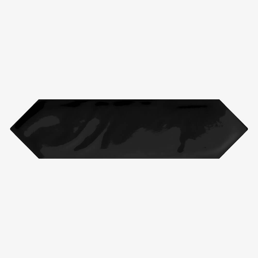 Carrelage aspect zellige Monochrome picket black 7,5x30 cm