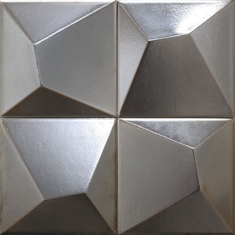 Carrelage métallique Vertex Line Silver 15x15 cm