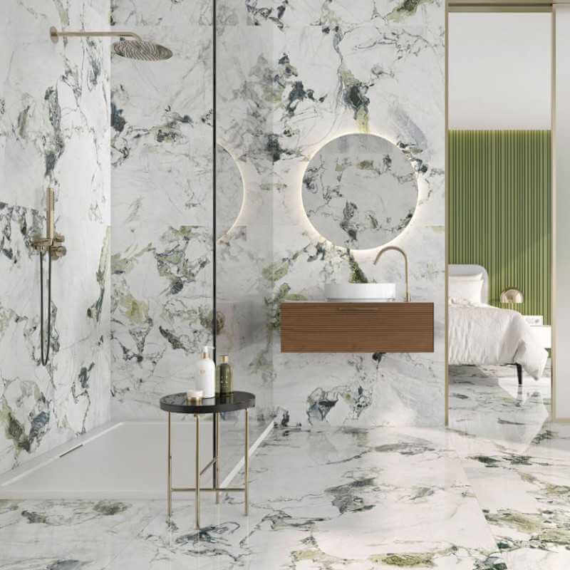 Carrelage aspect marbre Oyama green 60x120 cm