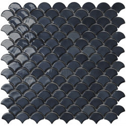 Mosaïque écaille brillant black 30x30 cm