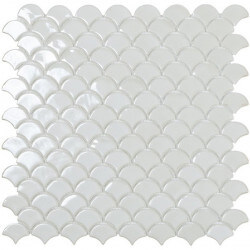 Mosaïque écaille brillant white 30x30 cm