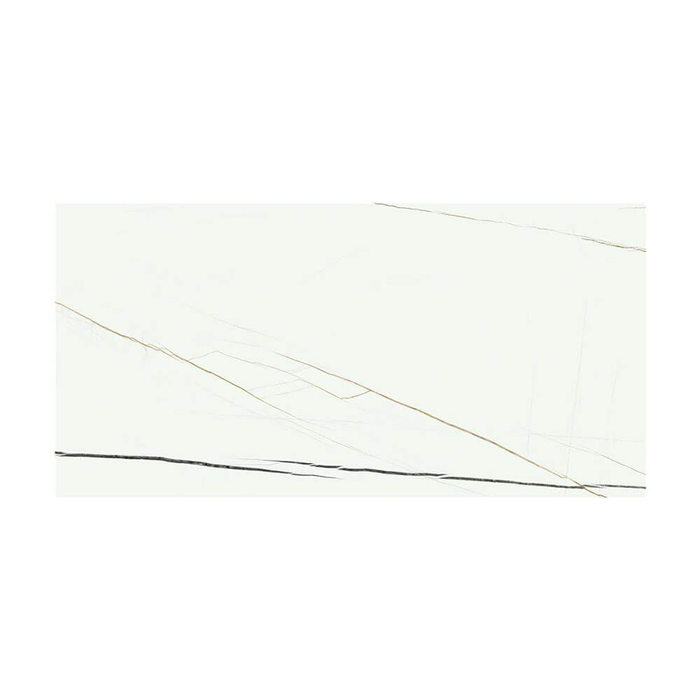 Carrelage aspect marbre Symphony white brillant 60x120 cm