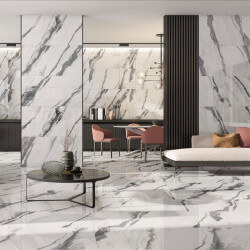 Carrelage aspect marbre Fiorland White 60x120 cm