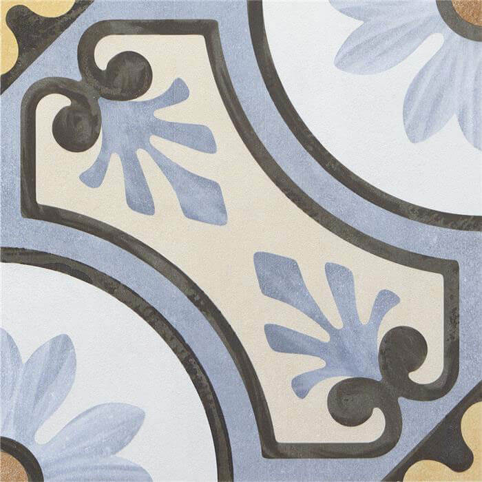 Carrelage aspect carreau ciment Victorian multicolore 01 mat 20x20 cm