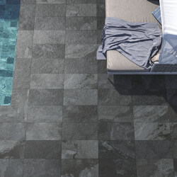 Carrelage aspect pierre Bali black mat 30x60 cm antidérapant