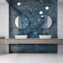 Carrelage aspect marbre Bahia Azul brillant 60x120 cm