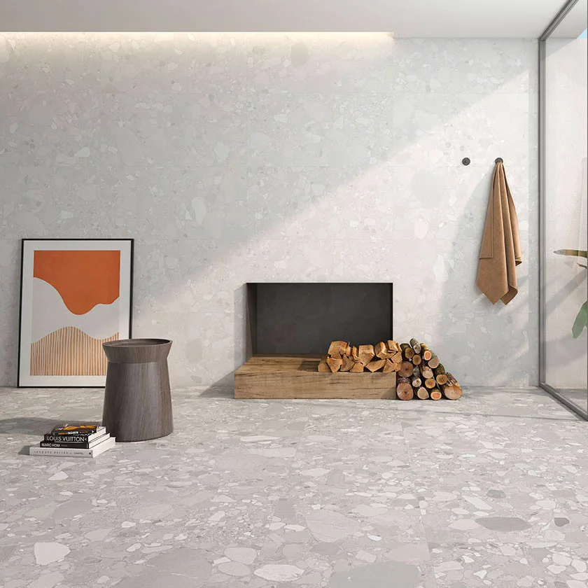 Carrelage aspect terrazzo...